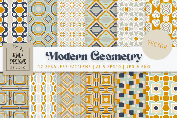 Download Modern Geometry | 12 Vector Patterns - Premium Resources