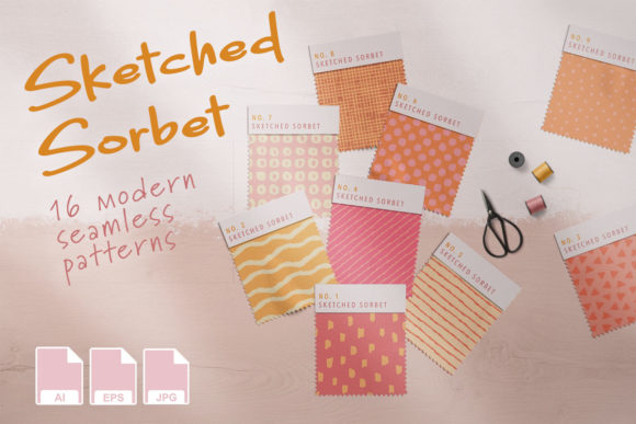 Download Sketched Sorbet Seamless Vector Patterns - Premium Resources