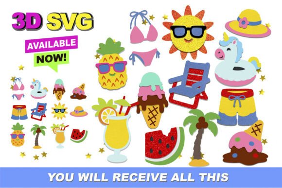 Download Summer 3D SVG - 3d svg Collection