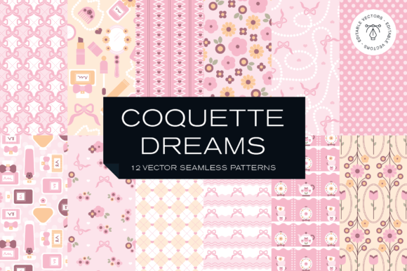 Download Coquette Feminine Floral Vector Patterns - Vector patterns Collection
